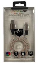 4FT COLOR WAVE LIGHT UP USB-C  DATA CABLE