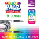AURICULARES DE FELPA CON CABLE DE 10 PIES VARIEDAD DE EXPOSITOR DE SUELO 42 PIEZAS POR EXPOSITOR